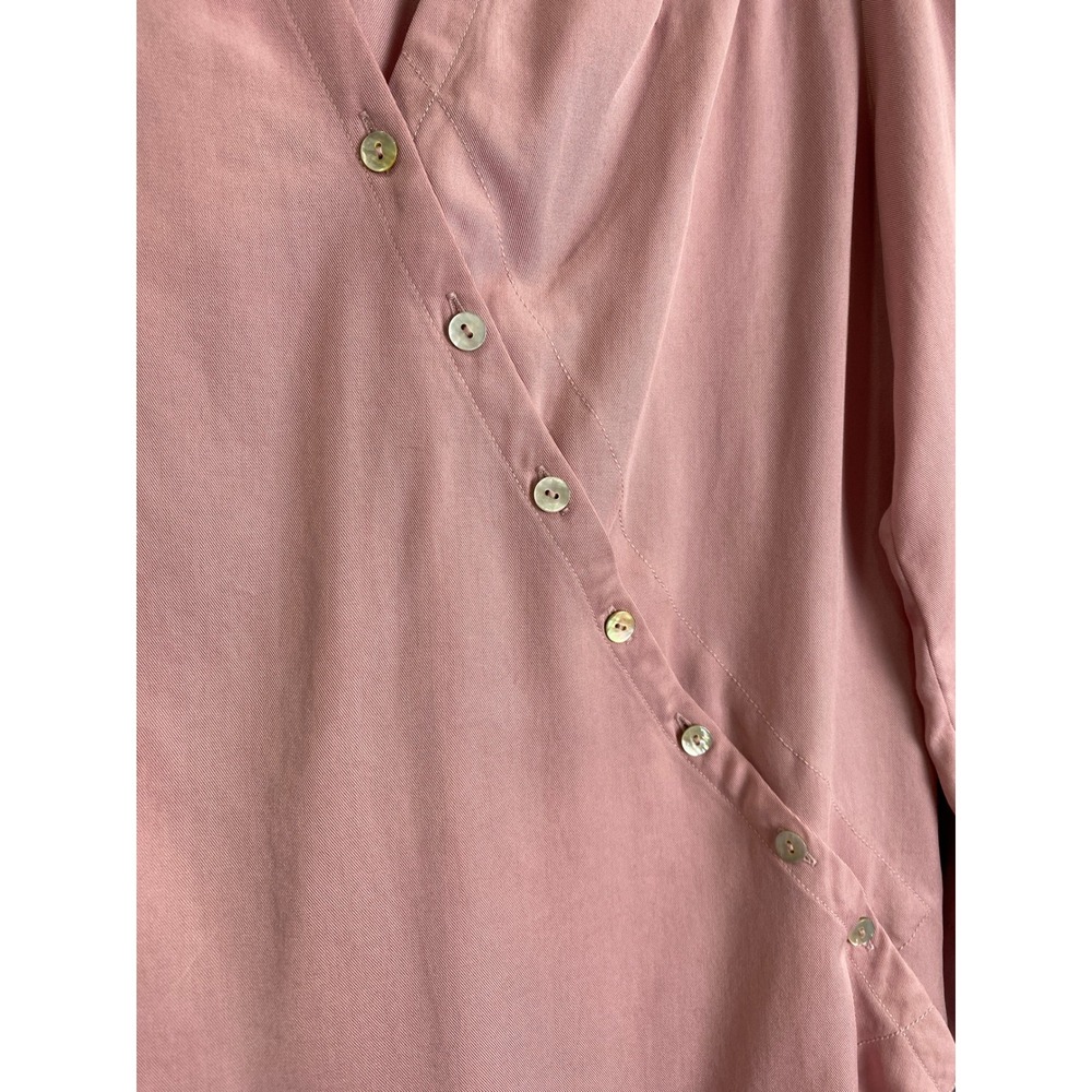 Soft Surroundings Blush Pink Tencel Asymmetrical Button Tunic Top‎ Women's M - Picture 13 of 13